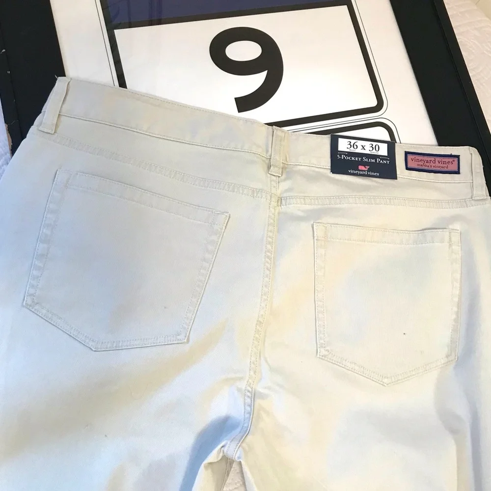 Vineyard Vines Five Pocket Slim Jeans Stone NWT